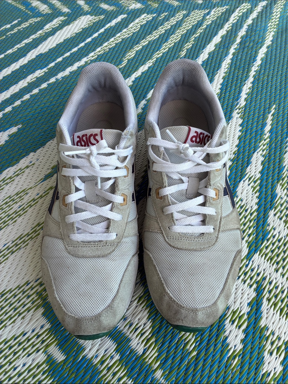 ASICS , Lyte ,  White and Blue details Men's Athletic Sneakers